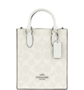 Coach North South Mini Tote In Signature Canvas - Chalk/Glacier White