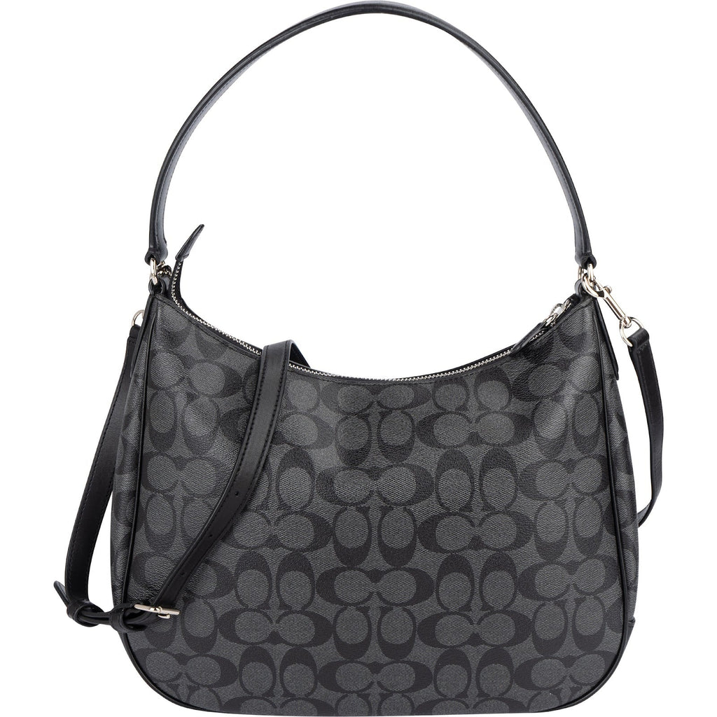 Coach Monogram Signature Black Hobo Shoulder Bag