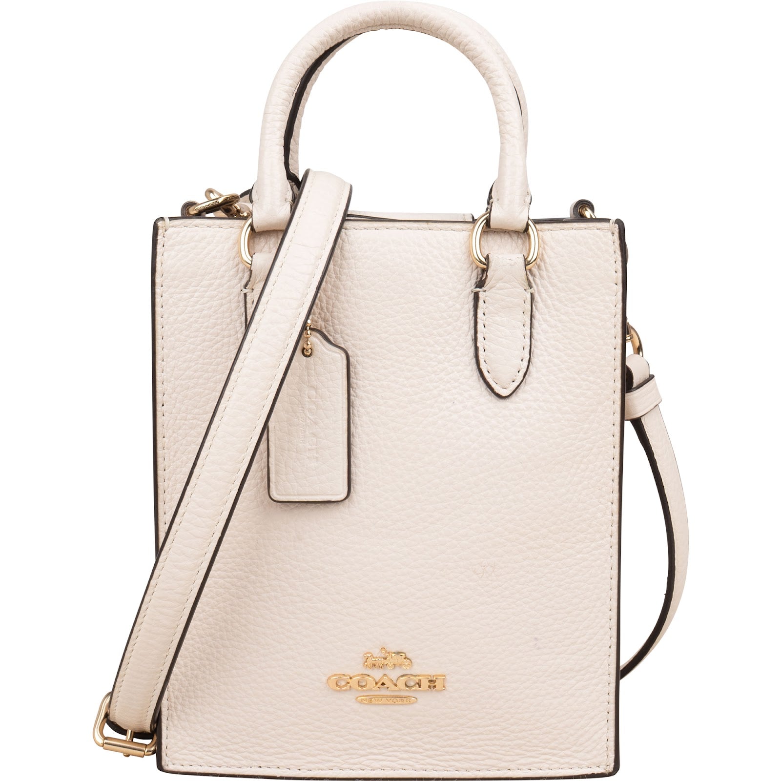 Coach Pebbled Dempsey Mini North South Tote Crossbody Handbag
