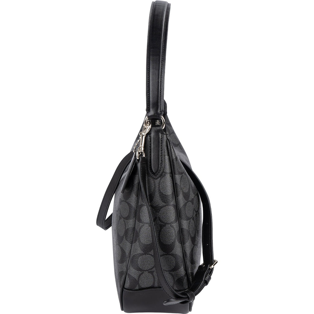 Coach Monogram Signature Black Hobo Shoulder Bag
