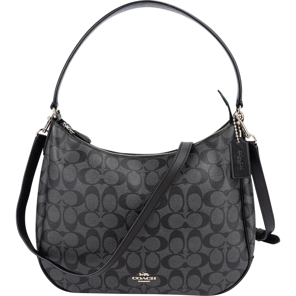 Coach Monogram Signature Black Hobo Shoulder Bag