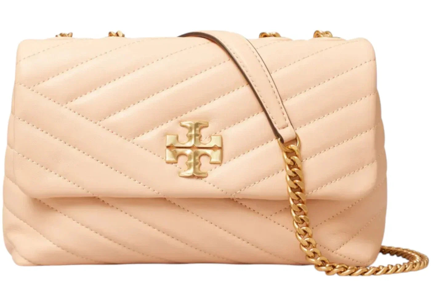 Tory Burch Kira Chevron Small Convertible Shoulder Bag Apricot