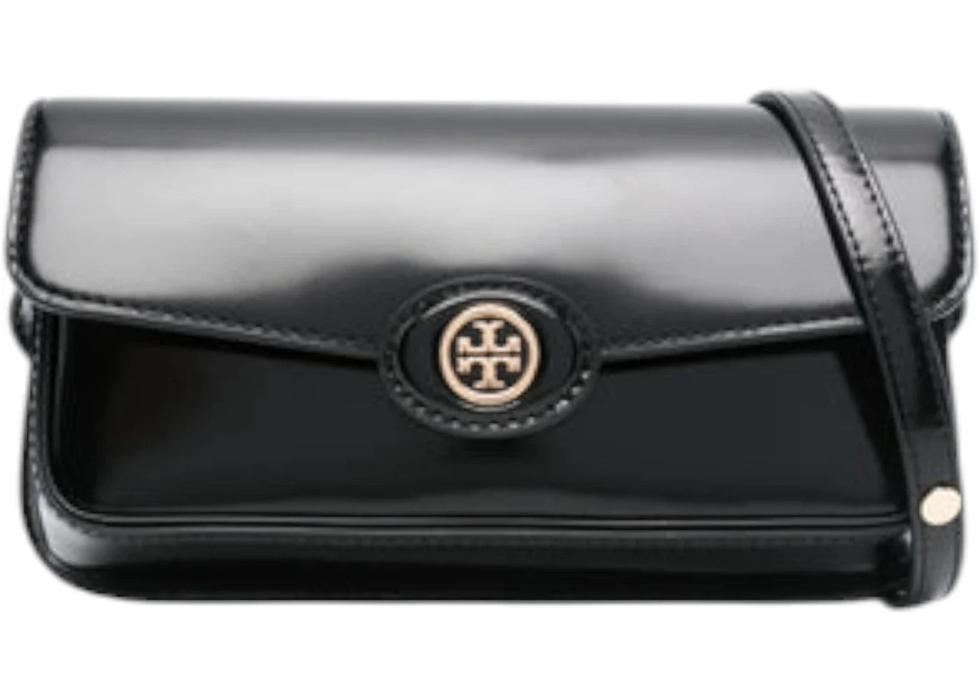 Tory Burch Robinson Spazzolato Rectangular Shoulder Bag Black