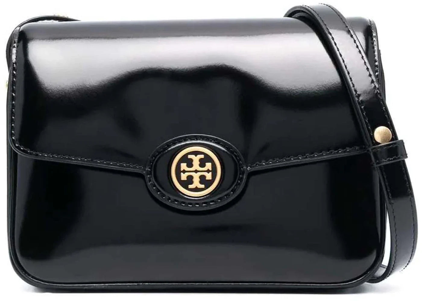 Tory Burch Robinson Spazzolato Shoulder Bag Black