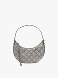 TORY BURCH - Women Romy T Monogram Coated Jacquard Half Moon Bag